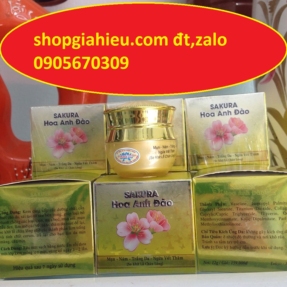 sakura hoa anh đào vip ngọc trai nhân sâm nhau thai cừu kem mụn nám trắng da ngừa vết thâm se khít lỗ chân lông 10g công ty phong trinh sakura hoa anh đào vip ngọc trai nhân sâm nhau thai cừu kem mụn nám trắng da ngừa vết thâm se khít lỗ chân lông 10g công ty phong trinh