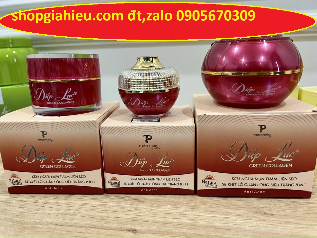 Kem diệp lục mụn thâm liền sẹo se khít lỗ chân lông siêu trắng 8 in 1 (20g) công ty mỹ phẩm thiên phúc Kem diệp lục mụn thâm liền sẹo se khít lỗ chân lông siêu trắng 8 in 1 (20g) công ty mỹ phẩm thiên phúc