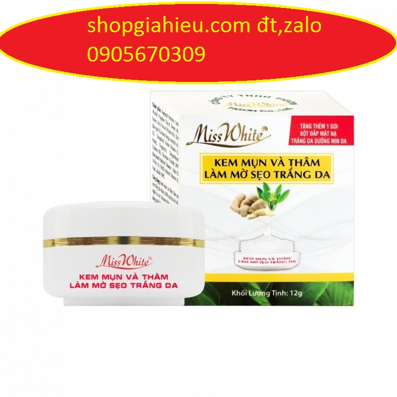 miss white kem mụn và thâm làm mờ sẹo trắng da 12g miss white kem mụn và thâm làm mờ sẹo trắng da 12g