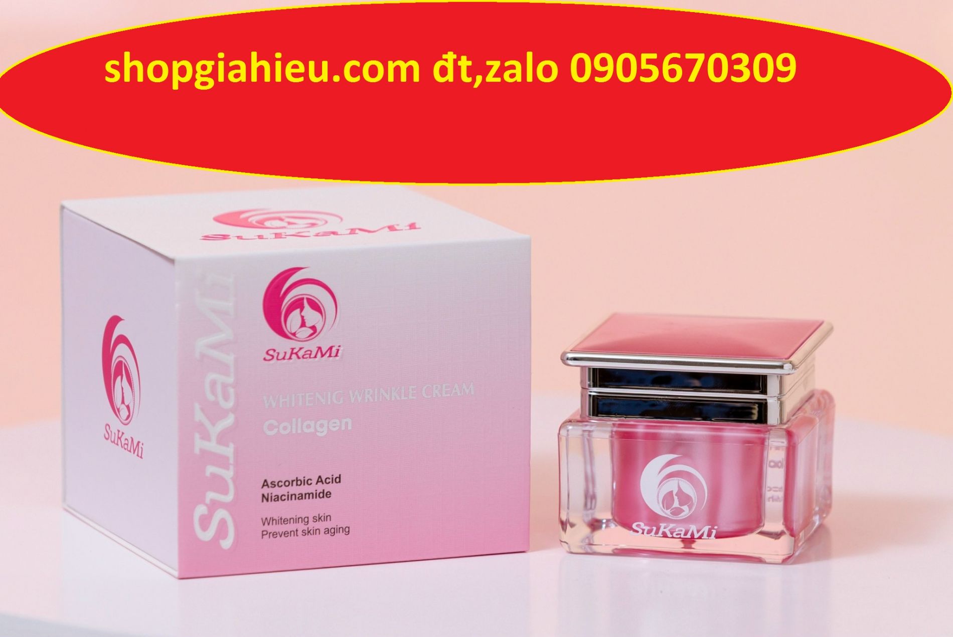 Sukami kem trắng da giúp ngừa nhăn da tái tạo da ngừa lão hóa ngừa nhăn da 20g cồng ty ánh dương Sukami kem trắng da giúp ngừa nhăn da tái tạo da ngừa lão hóa ngừa nhăn da 20g cồng ty ánh dương