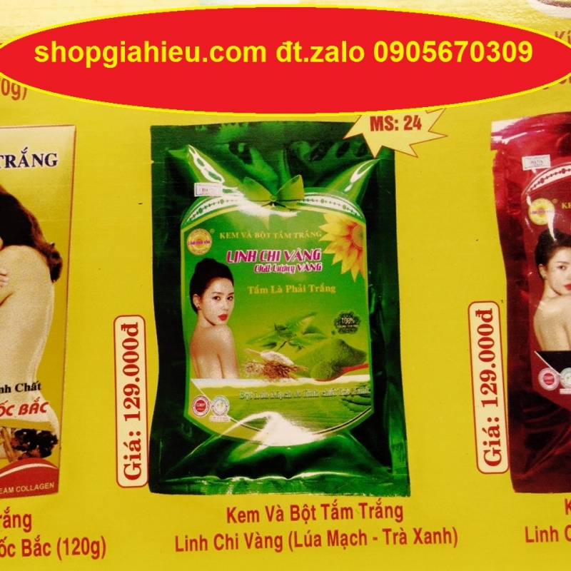 kem và bột tắm trắng linh chi vàng lúa mạch trà xanh kem và bột tắm trắng linh chi vàng lúa mạch trà xanh