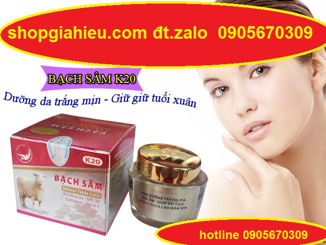 Bạch sâm nhau thai cừu nguồn gốc thiên nhiên trẻ hóa da collagen nano 5 Kem dưỡng trắng da - Giữ ẩm - Tái tạo - Chống lão hóa K20 22g công ty ngô gia Bạch sâm nhau thai cừu nguồn gốc thiên nhiên trẻ hóa da collagen nano 5 Kem dưỡng trắng da - Giữ ẩm - Tái tạo - Chống lão hóa K20 22g công ty ngô gia